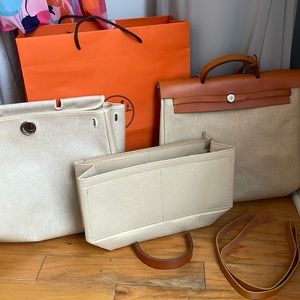 Hermes Herbag 37 CM with 2 canvas bags, and organizer